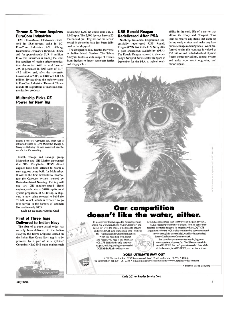Maritime Reporter Magazine, page 3,  May 2004