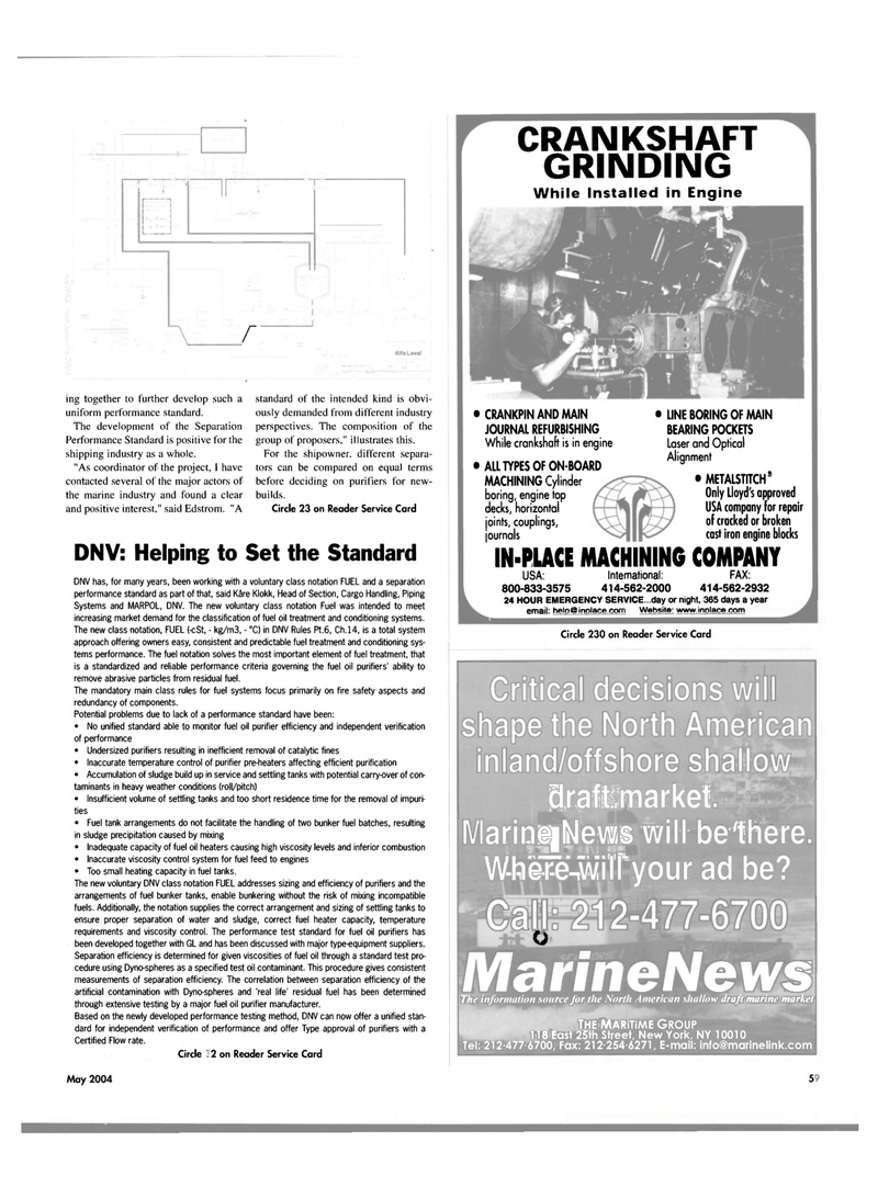 Maritime Reporter Magazine, page 4th Cover,  May 2004