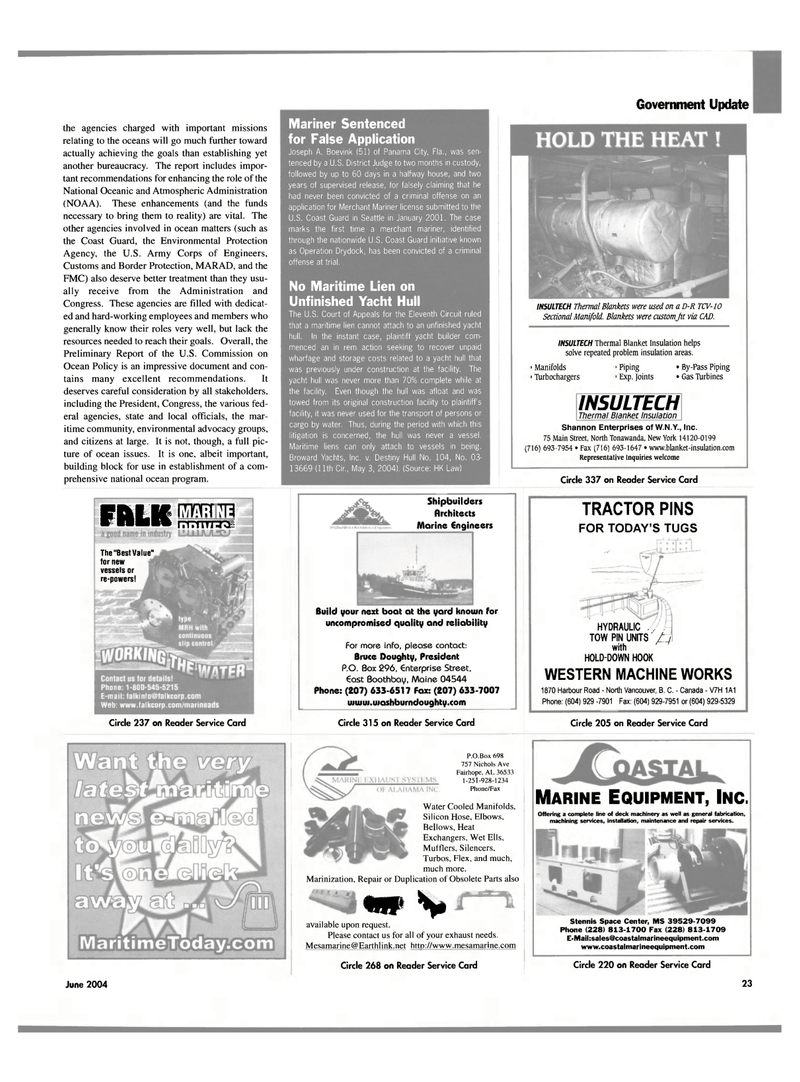 Maritime Reporter Magazine, page 23,  Jun 2004