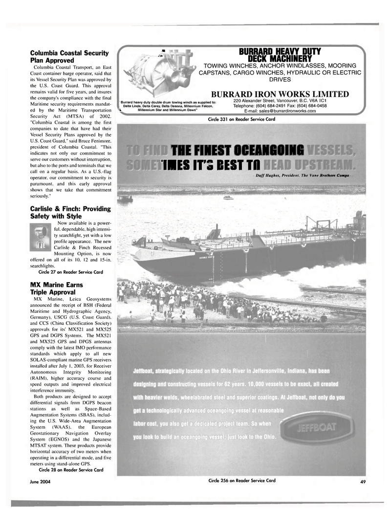 Maritime Reporter Magazine, page 49,  Jun 2004