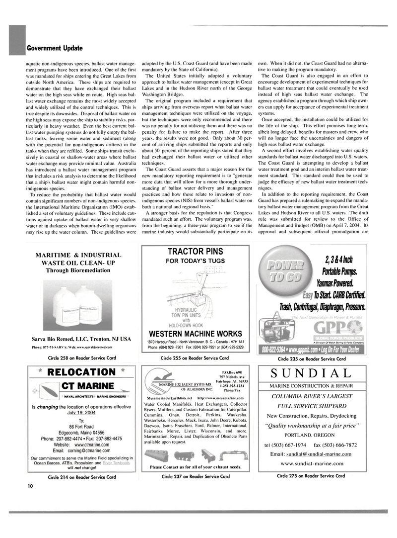 Maritime Reporter Magazine, page 10,  Jul 2004