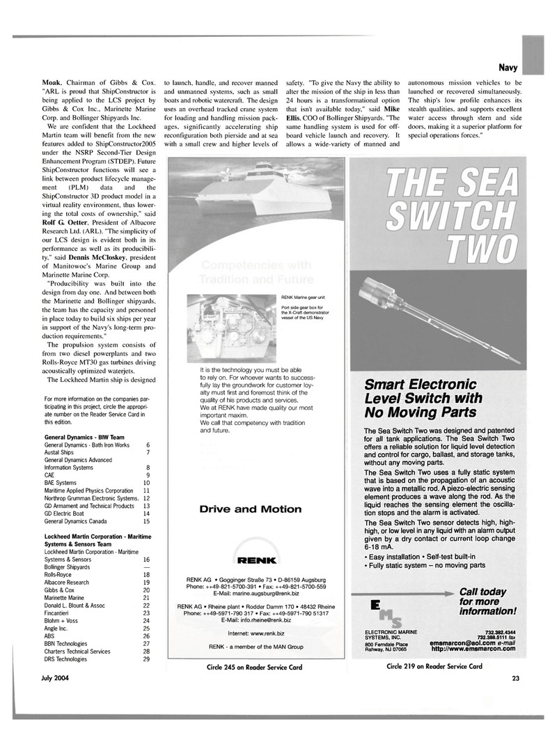Maritime Reporter Magazine, page 23,  Jul 2004