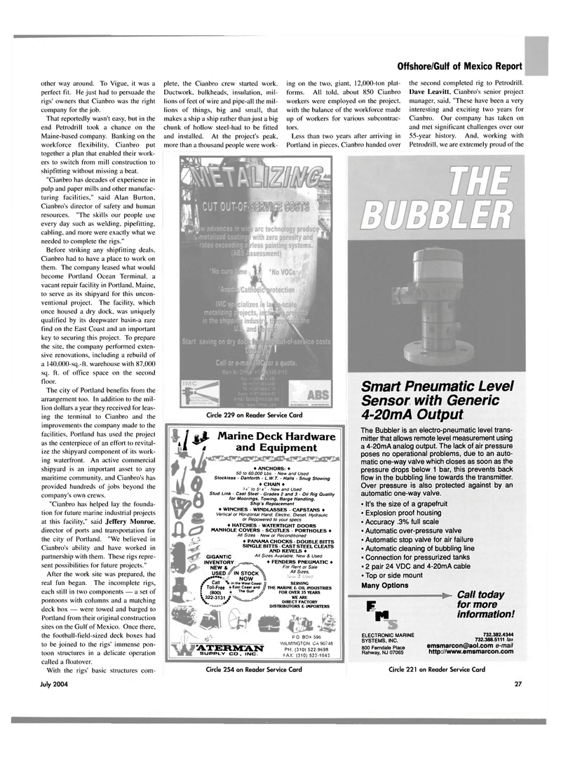 Maritime Reporter Magazine, page 27,  Jul 2004