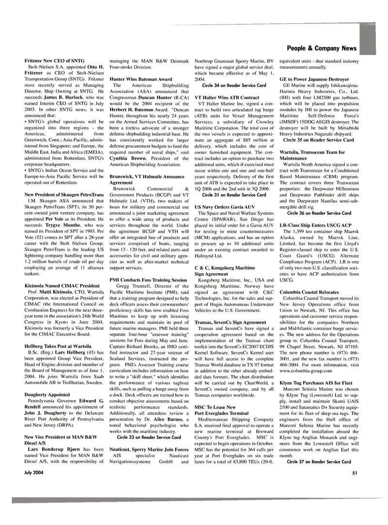 Maritime Reporter Magazine, page 51,  Jul 2004
