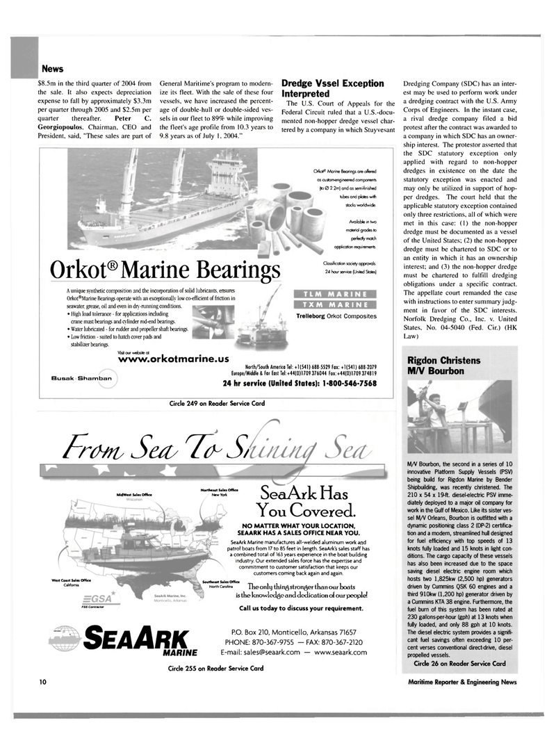 Maritime Reporter Magazine, page 10,  Aug 2004