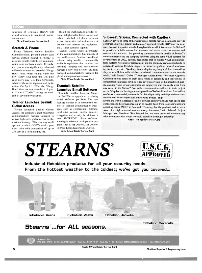 Maritime Reporter Magazine, page 22,  Aug 2004