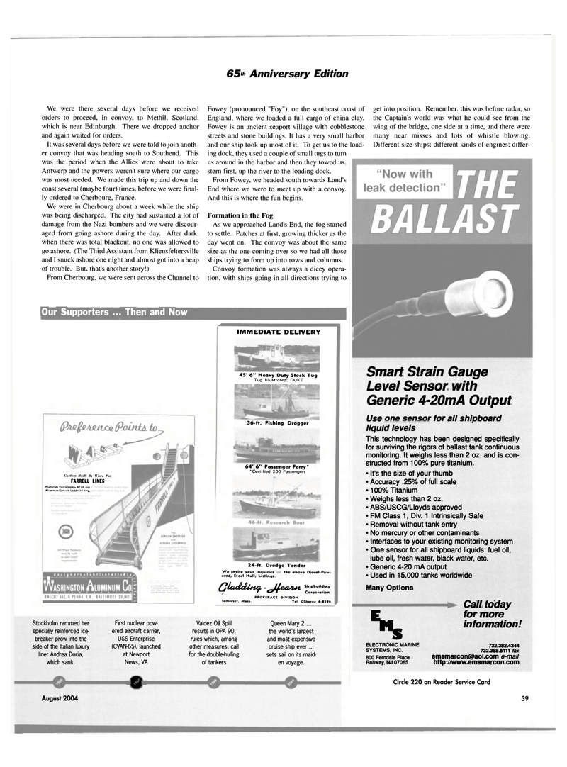 Maritime Reporter Magazine, page 37,  Aug 2004