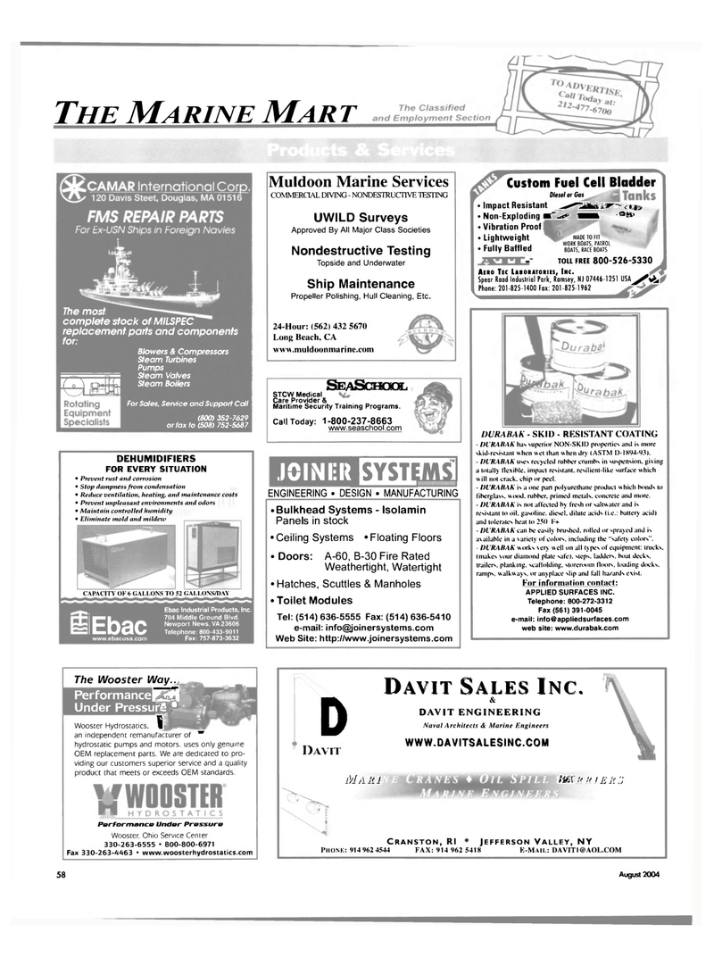 Maritime Reporter Magazine, page 52,  Aug 2004