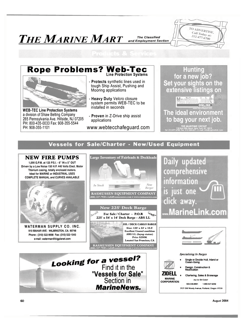 Maritime Reporter Magazine, page 54,  Aug 2004