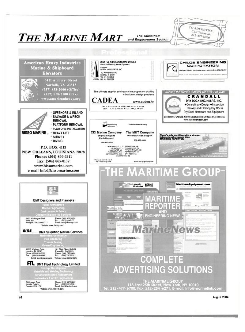 Maritime Reporter Magazine, page 56,  Aug 2004
