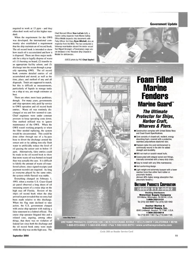 Maritime Reporter Magazine, page 11,  Sep 2004