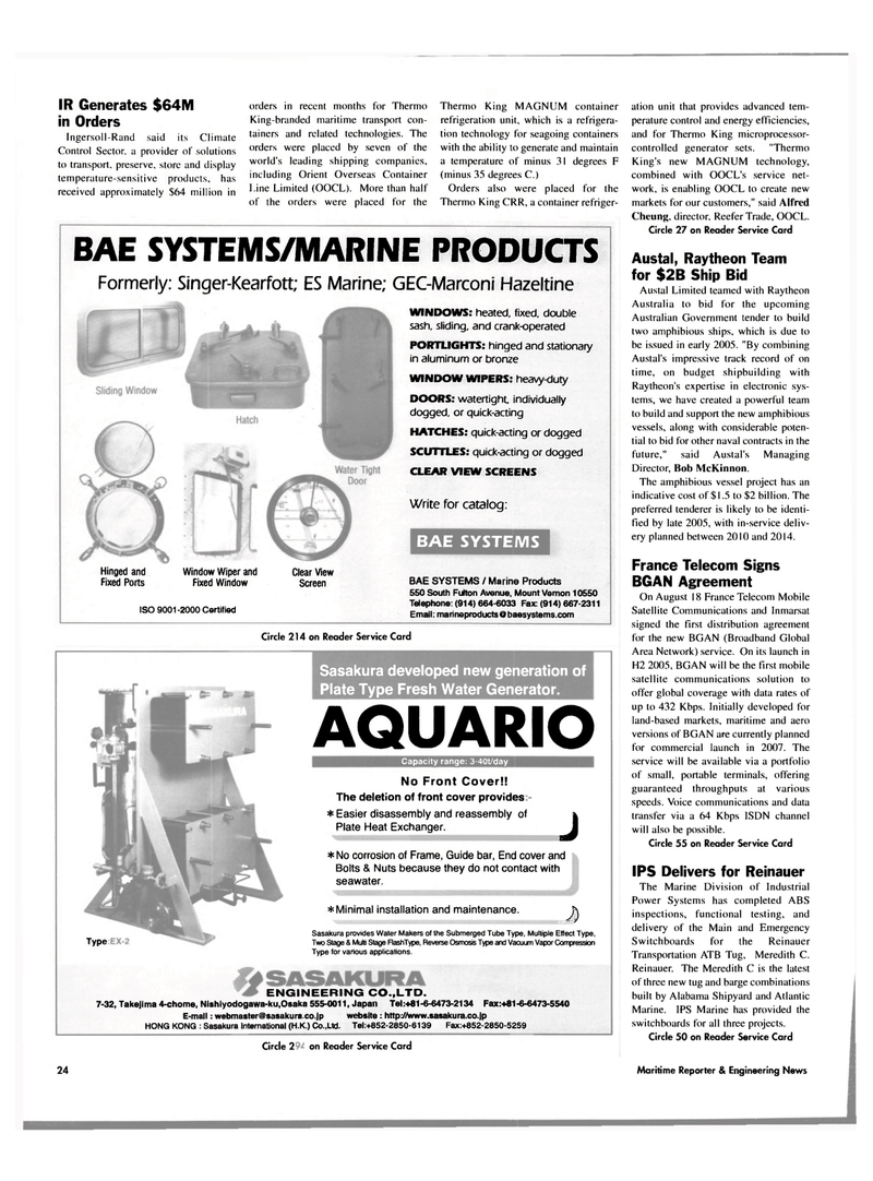 Maritime Reporter Magazine, page 25,  Sep 2004