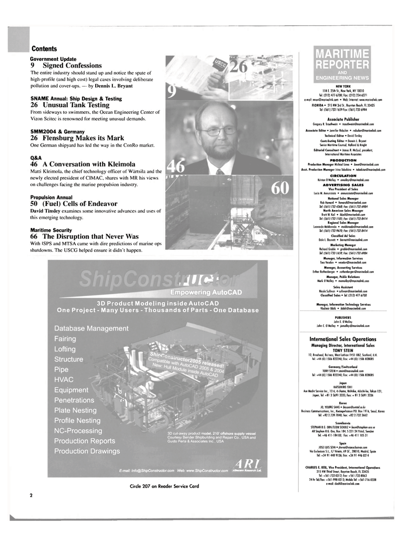 Maritime Reporter Magazine, page 2,  Sep 2004