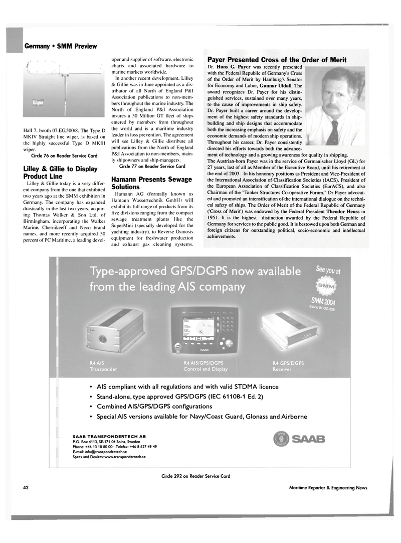Maritime Reporter Magazine, page 43,  Sep 2004