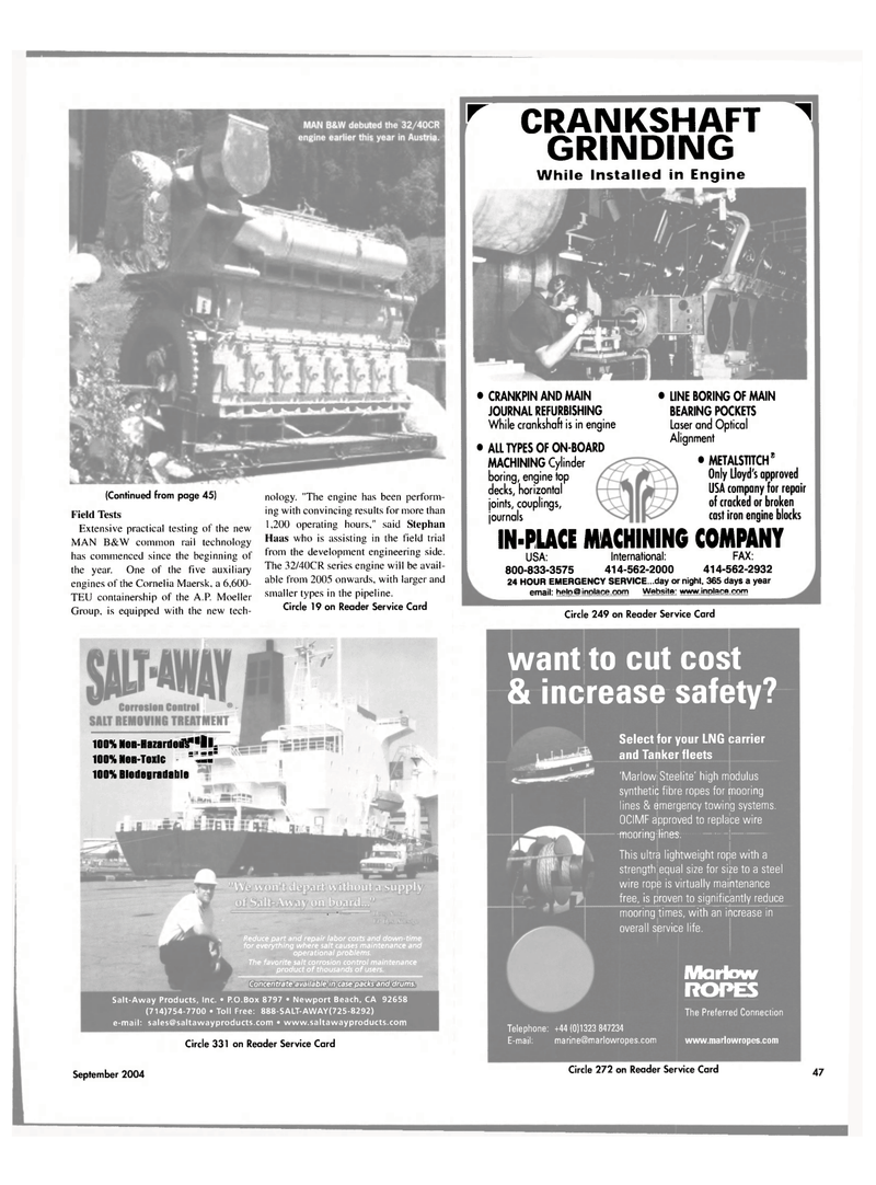 Maritime Reporter Magazine, page 48,  Sep 2004