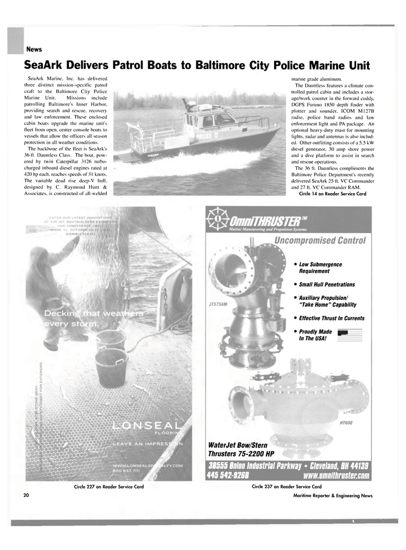 Maritime Reporter Magazine, page 20,  Oct 2004