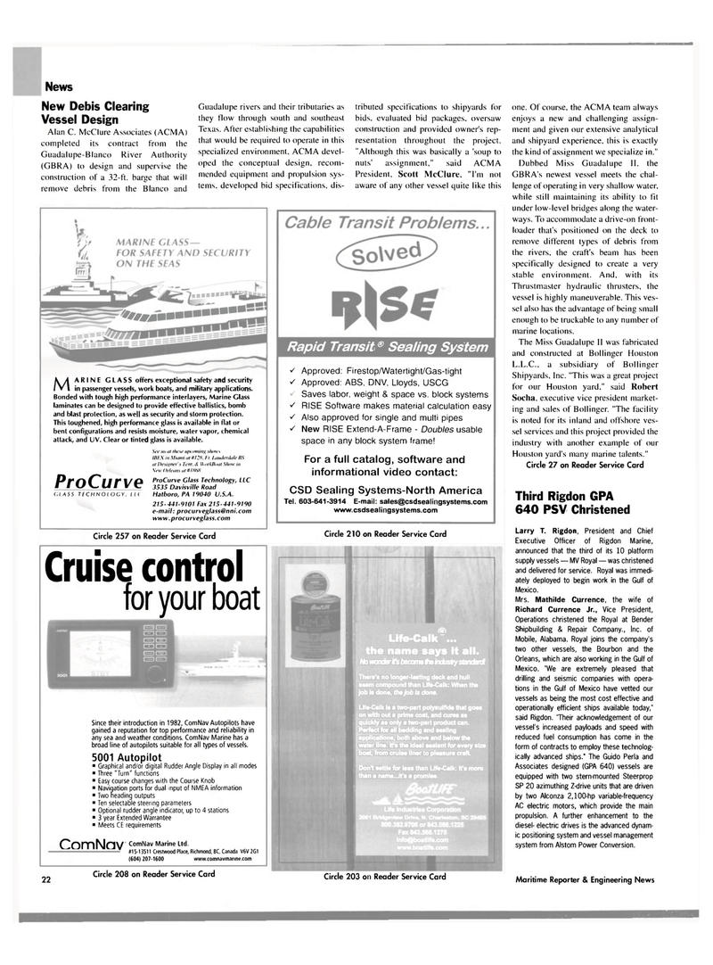 Maritime Reporter Magazine, page 22,  Oct 2004