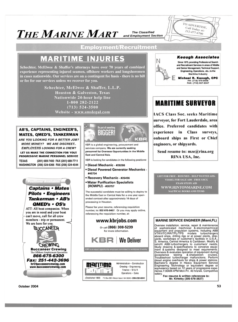 Maritime Reporter Magazine, page 53,  Oct 2004
