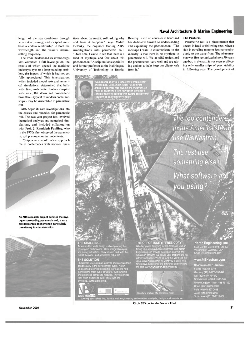Maritime Reporter Magazine, page 21,  Nov 2004