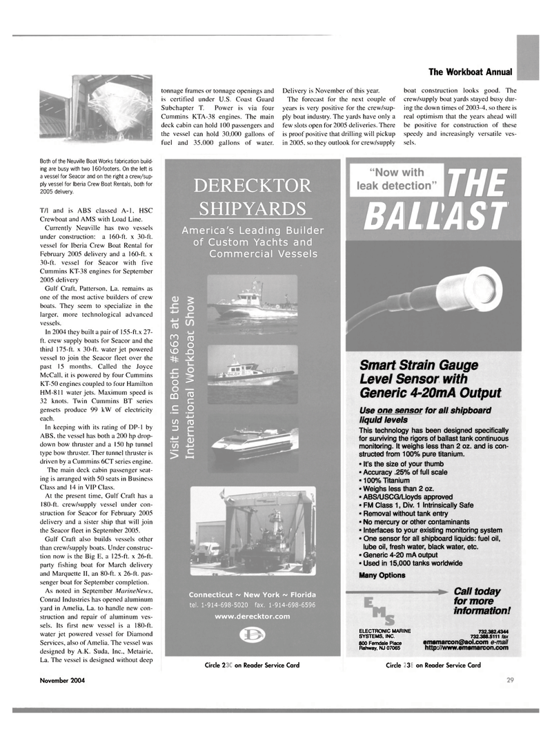Maritime Reporter Magazine, page 29,  Nov 2004