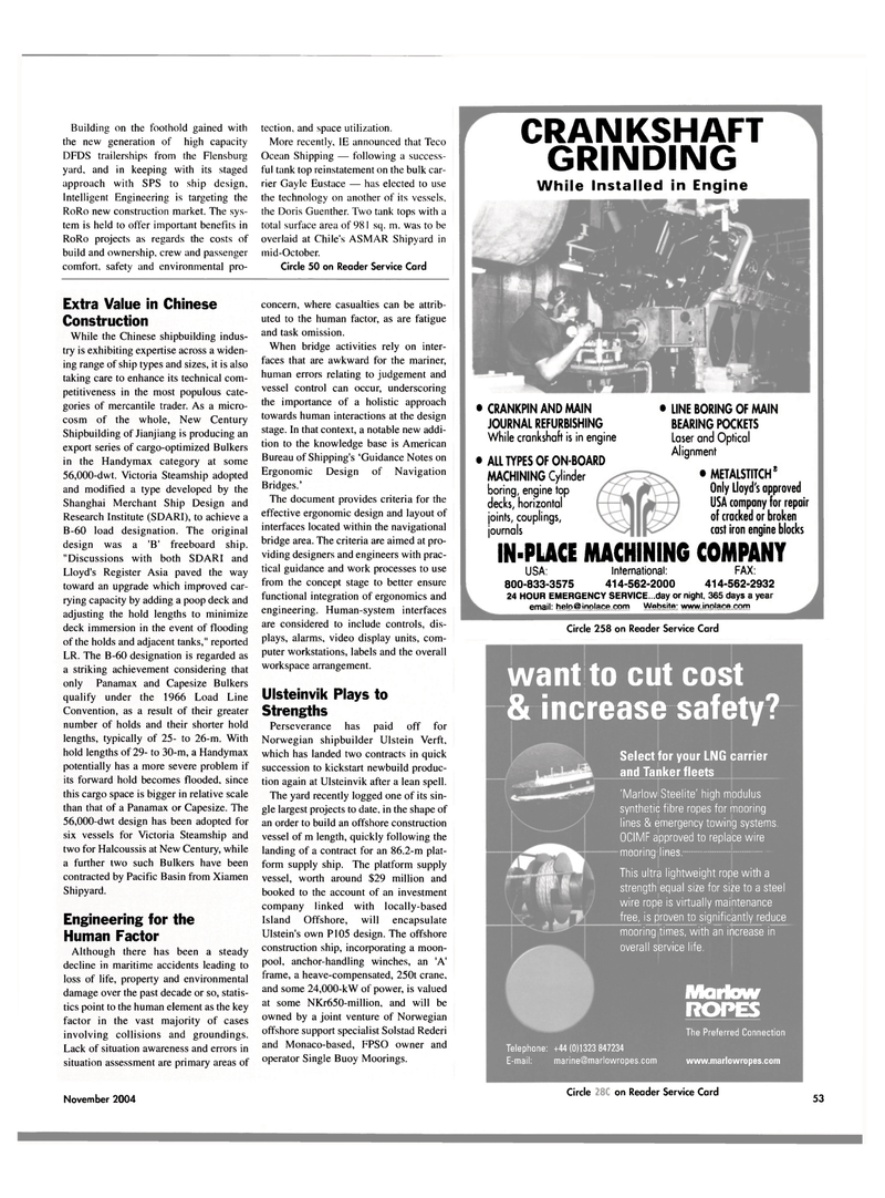 Maritime Reporter Magazine, page 53,  Nov 2004