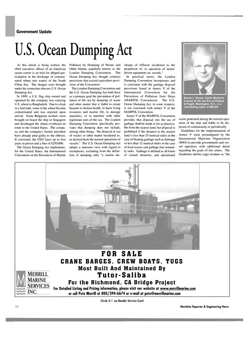 Maritime Reporter Magazine, page 10,  Dec 2004