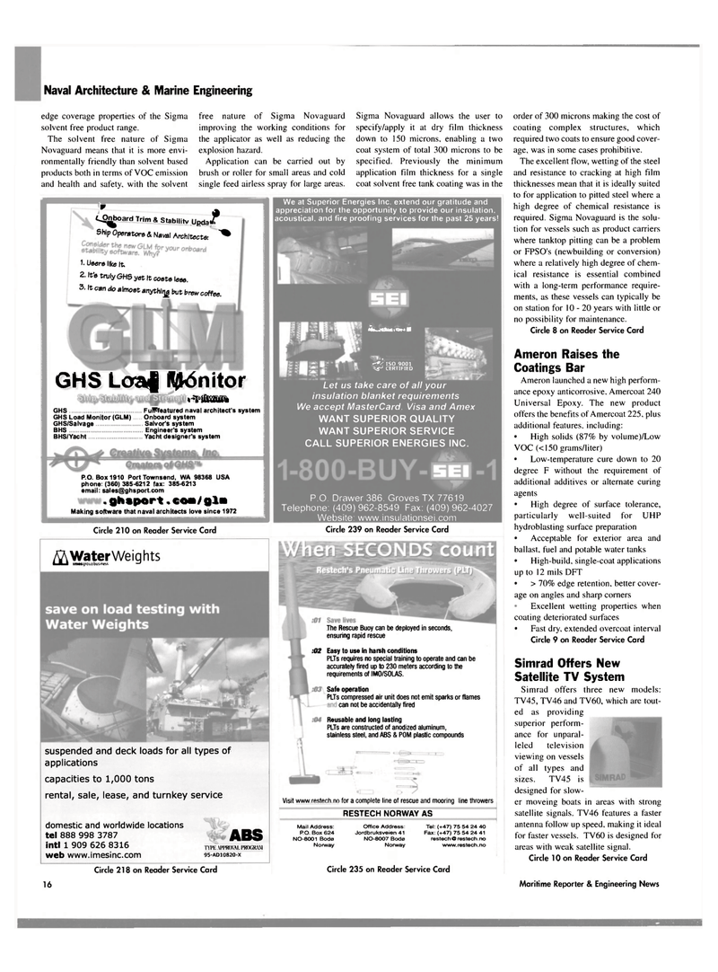 Maritime Reporter Magazine, page 16,  Dec 2004