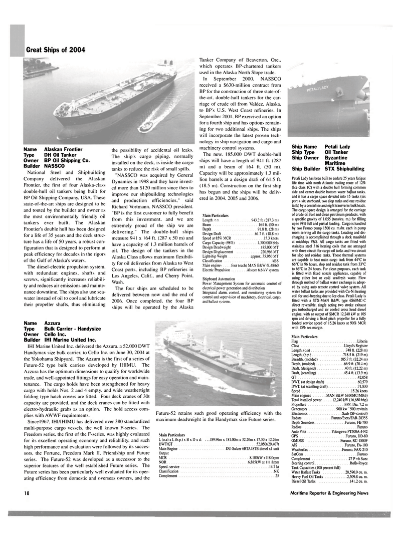 Maritime Reporter Magazine, page 18,  Dec 2004