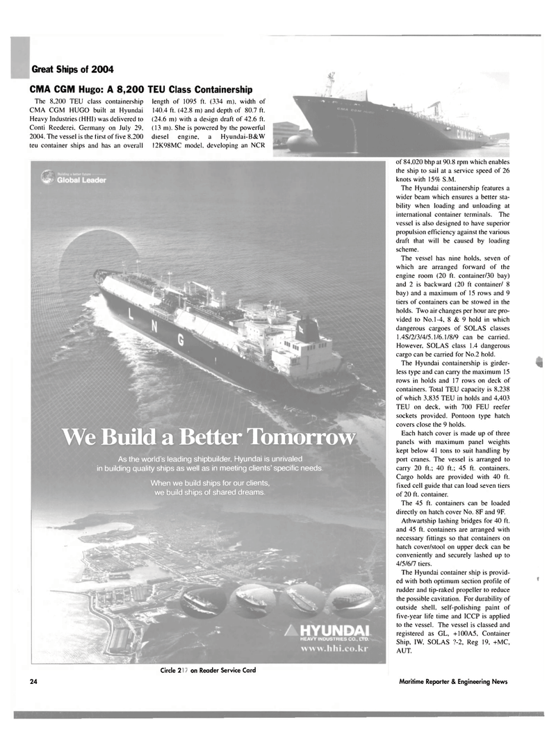 Maritime Reporter Magazine, page 24,  Dec 2004
