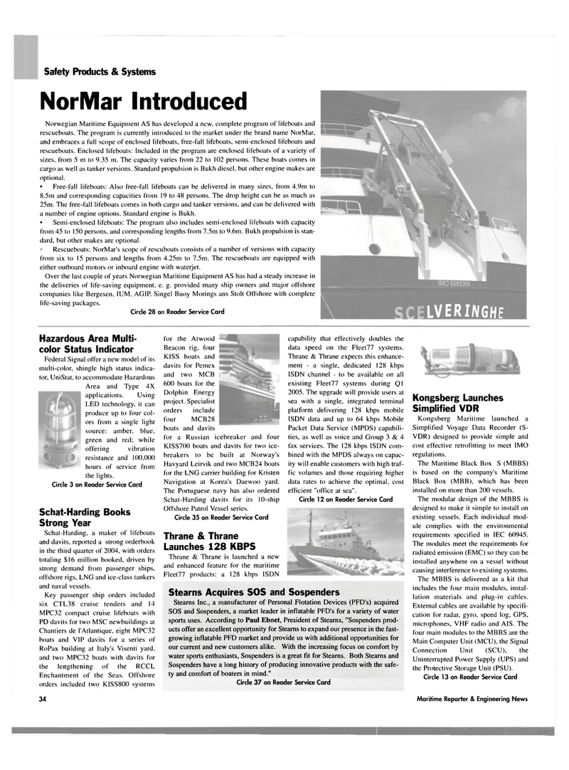 Maritime Reporter Magazine, page 34,  Dec 2004