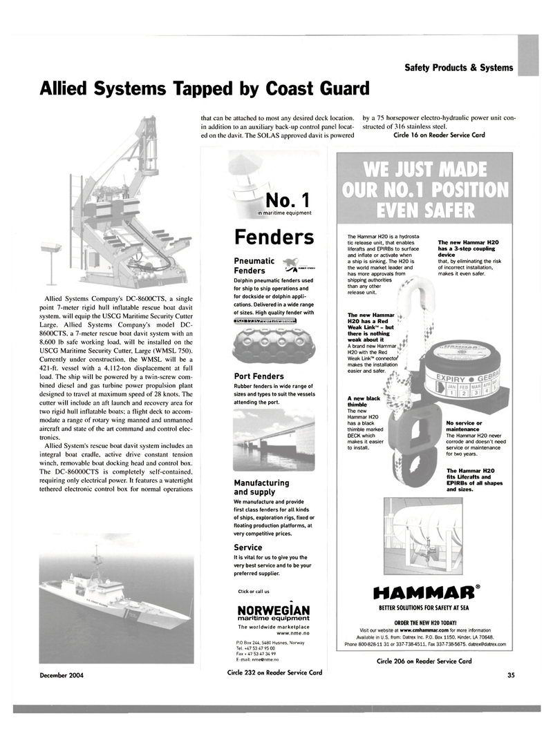 Maritime Reporter Magazine, page 35,  Dec 2004