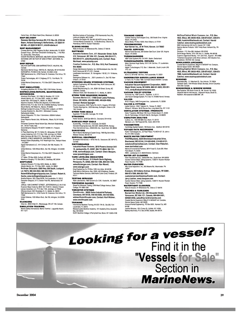 Maritime Reporter Magazine, page 39,  Dec 2004