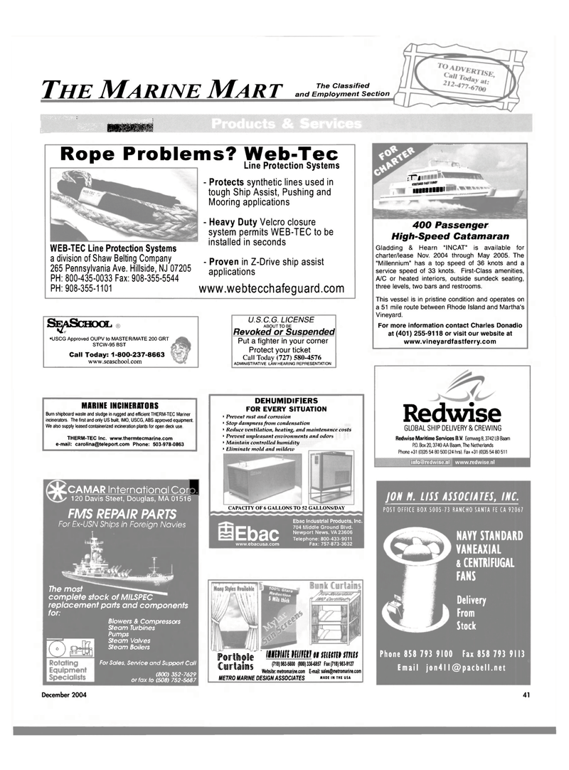 Maritime Reporter Magazine, page 41,  Dec 2004