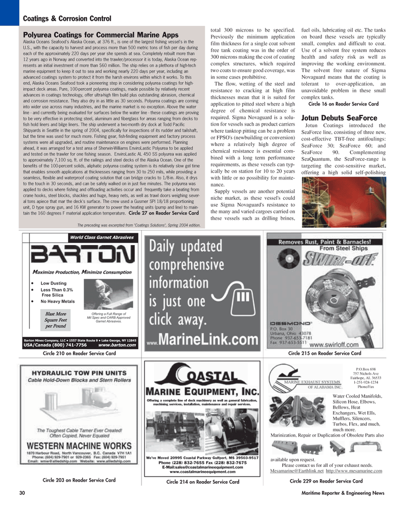 Maritime Reporter Magazine, page 30,  Feb 2, 2005