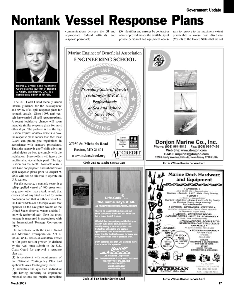Maritime Reporter Magazine, page 17,  Mar 2, 2005
