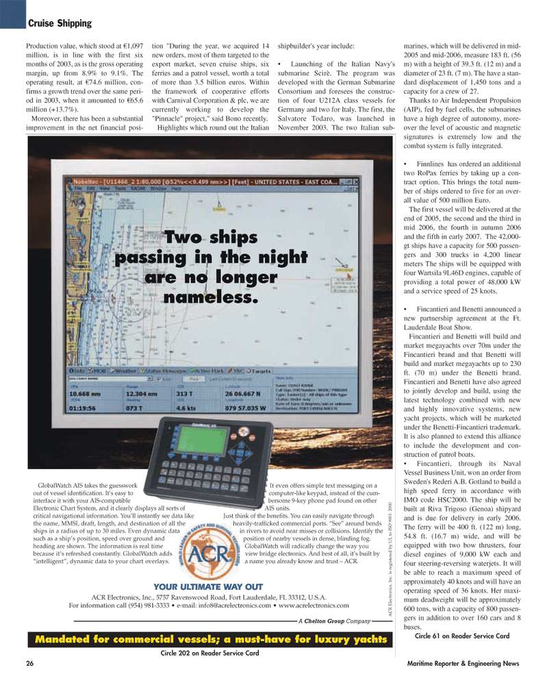 Maritime Reporter Magazine, page 26,  Mar 2, 2005