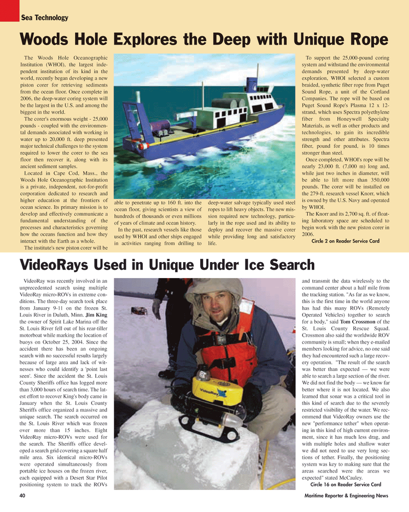 Maritime Reporter Magazine, page 40,  Mar 2, 2005