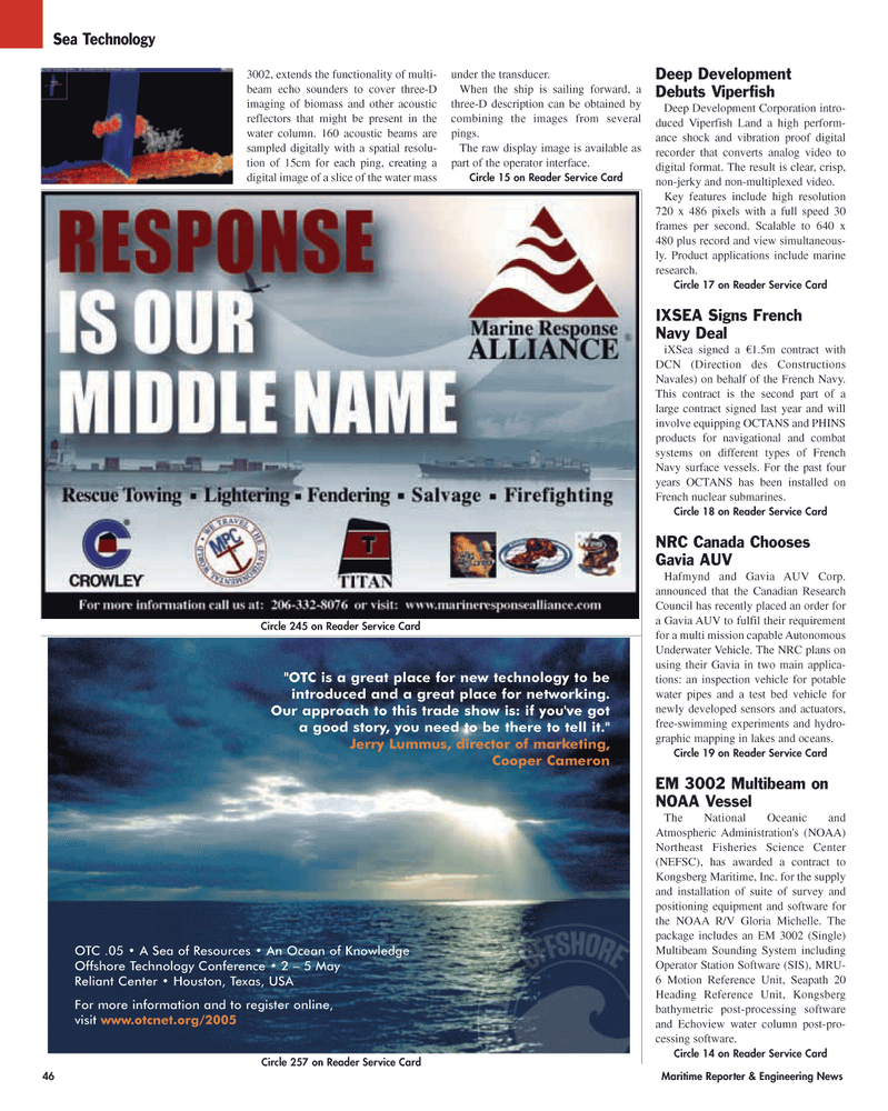 Maritime Reporter Magazine, page 46,  Mar 2, 2005