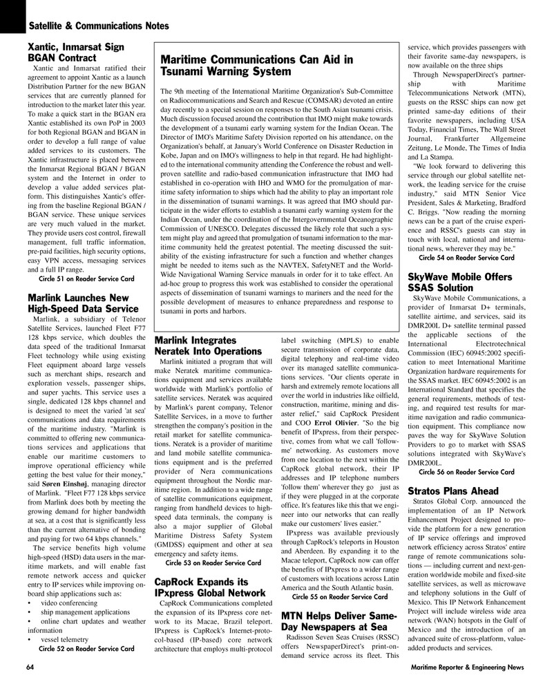 Maritime Reporter Magazine, page 64,  Mar 2, 2005