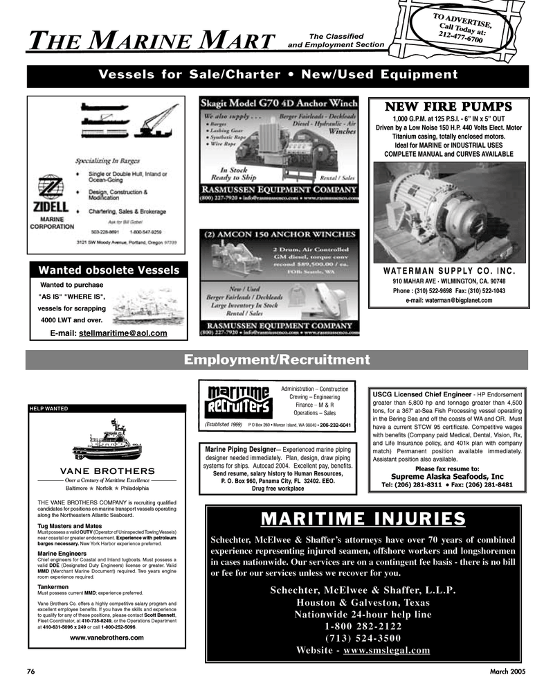 Maritime Reporter Magazine, page 76,  Mar 2, 2005