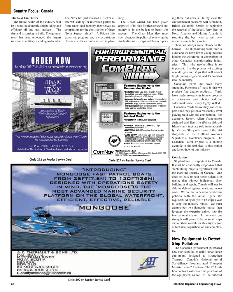 Maritime Reporter Magazine, page 54,  Apr 2005