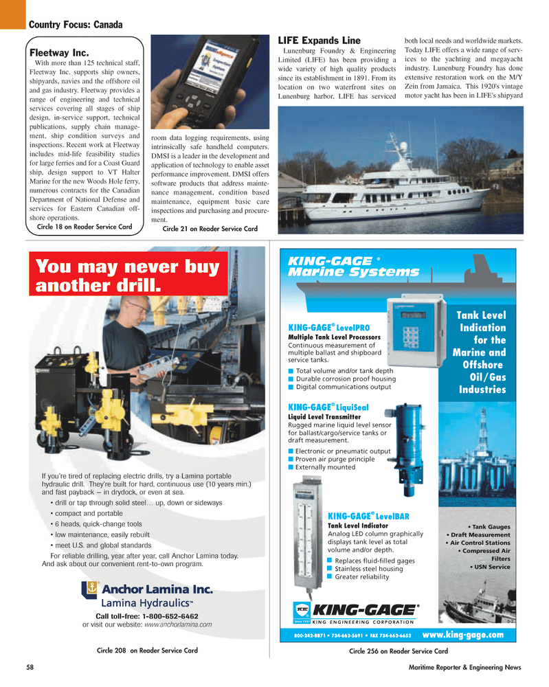 Maritime Reporter Magazine, page 58,  Apr 2005