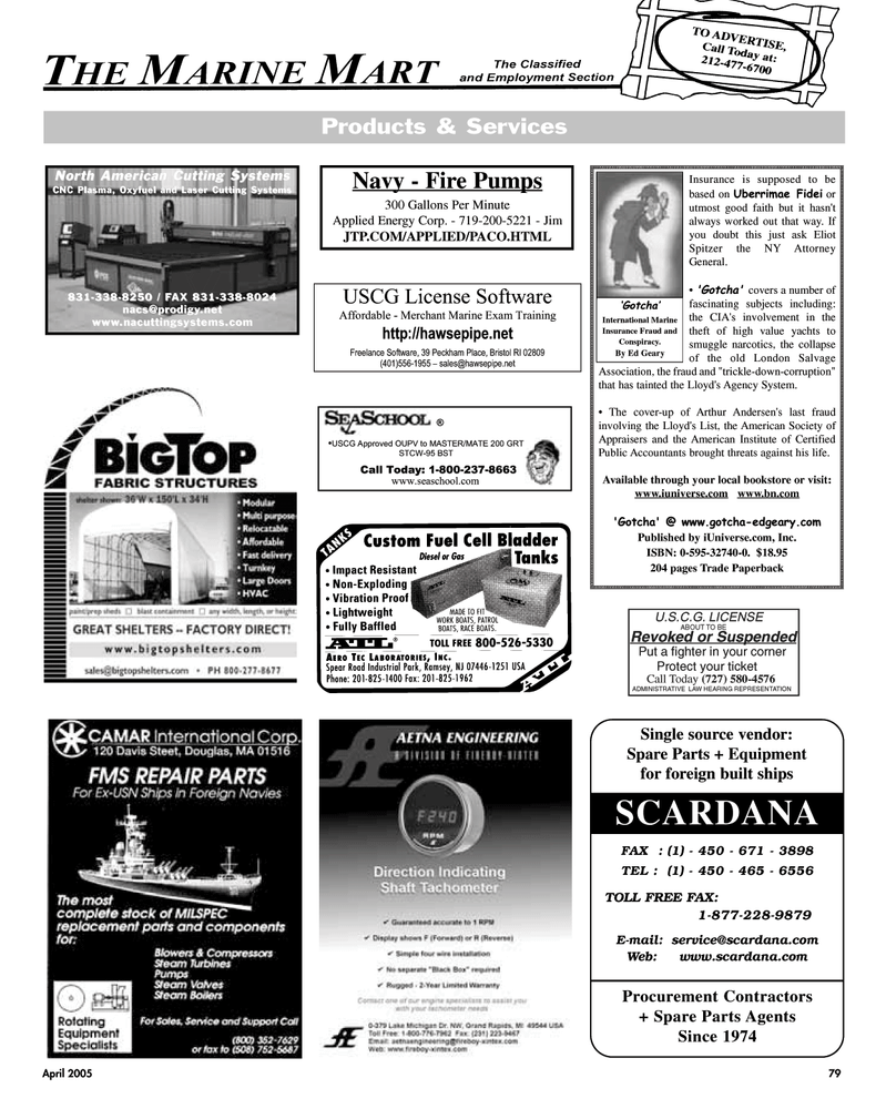 Maritime Reporter Magazine, page 79,  Apr 2005
