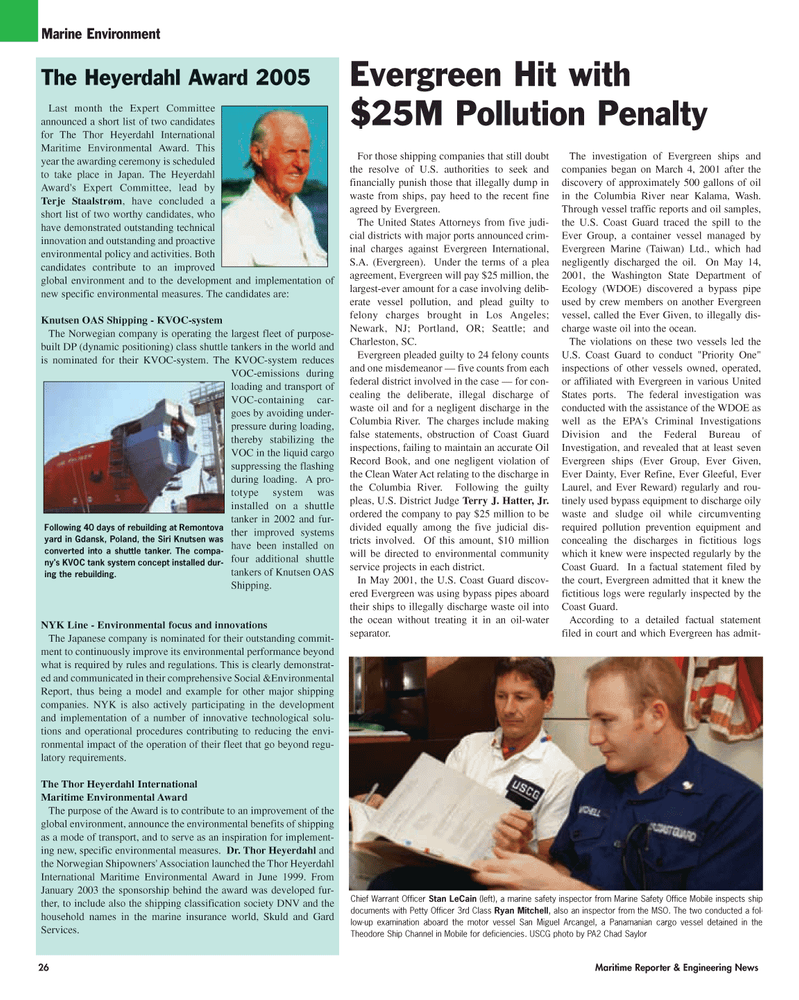 Maritime Reporter Magazine, page 26,  May 2005