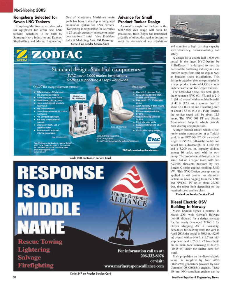 Maritime Reporter Magazine, page 34,  May 2005