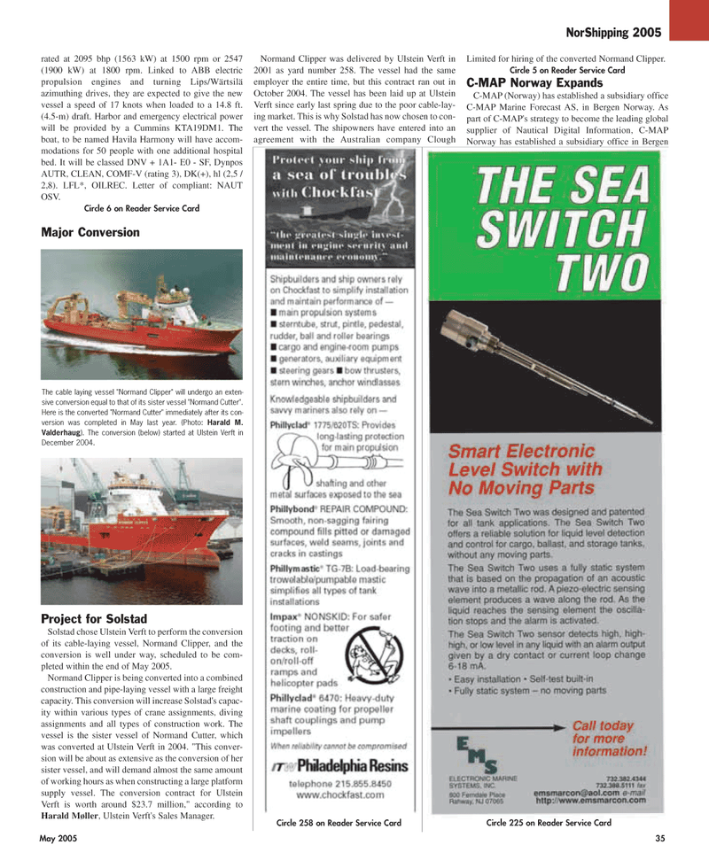 Maritime Reporter Magazine, page 35,  May 2005