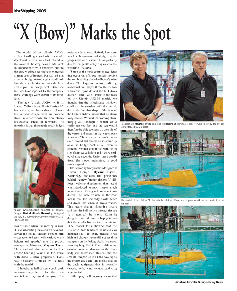 Maritime Reporter Magazine, page 36,  May 2005