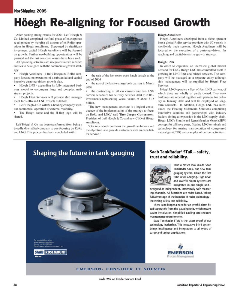 Maritime Reporter Magazine, page 38,  May 2005