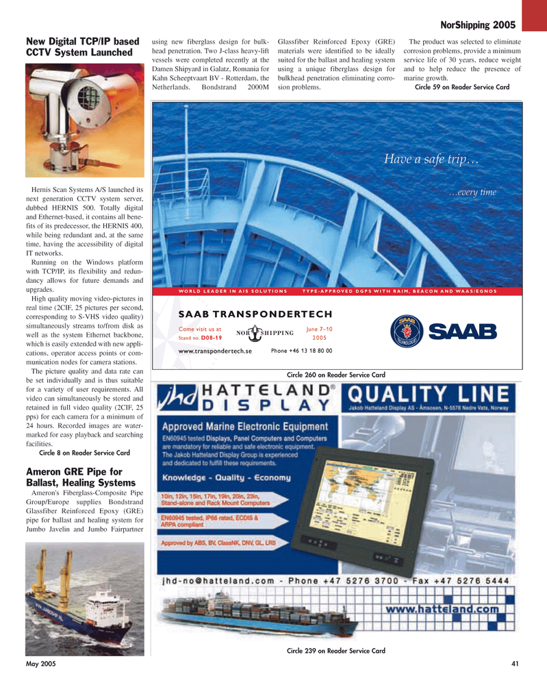 Maritime Reporter Magazine, page 41,  May 2005