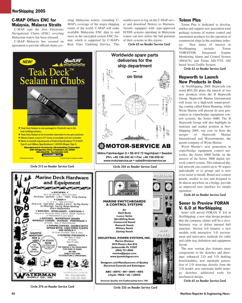Maritime Reporter Magazine, page 44,  May 2005